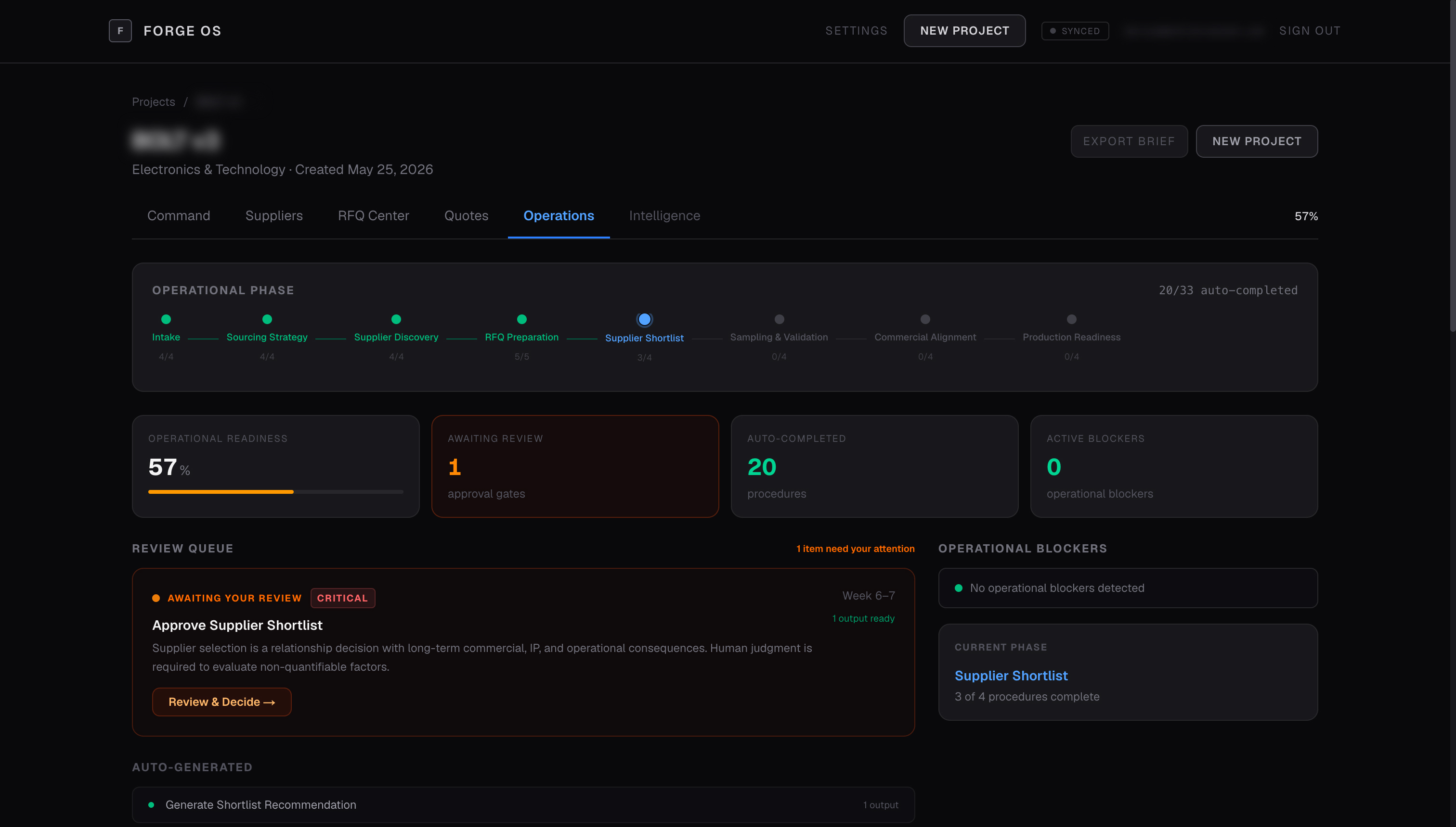 FORGE OS — AI-Native Procurement for Consumer Product Brands