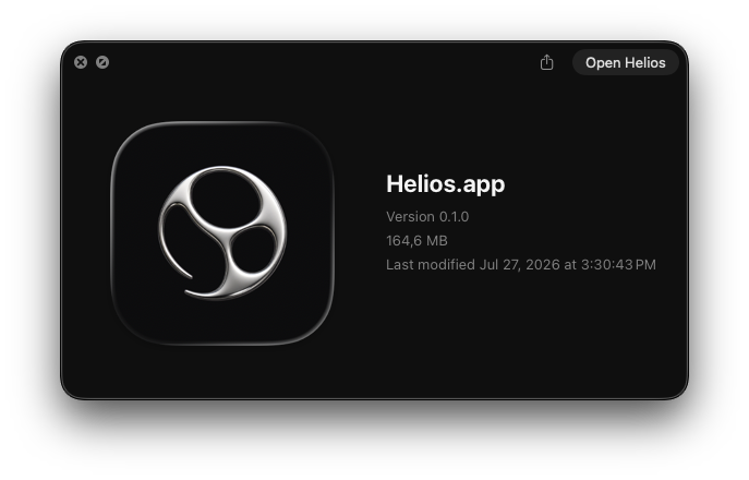 HELIOS macOS application icon, version 0.1.0