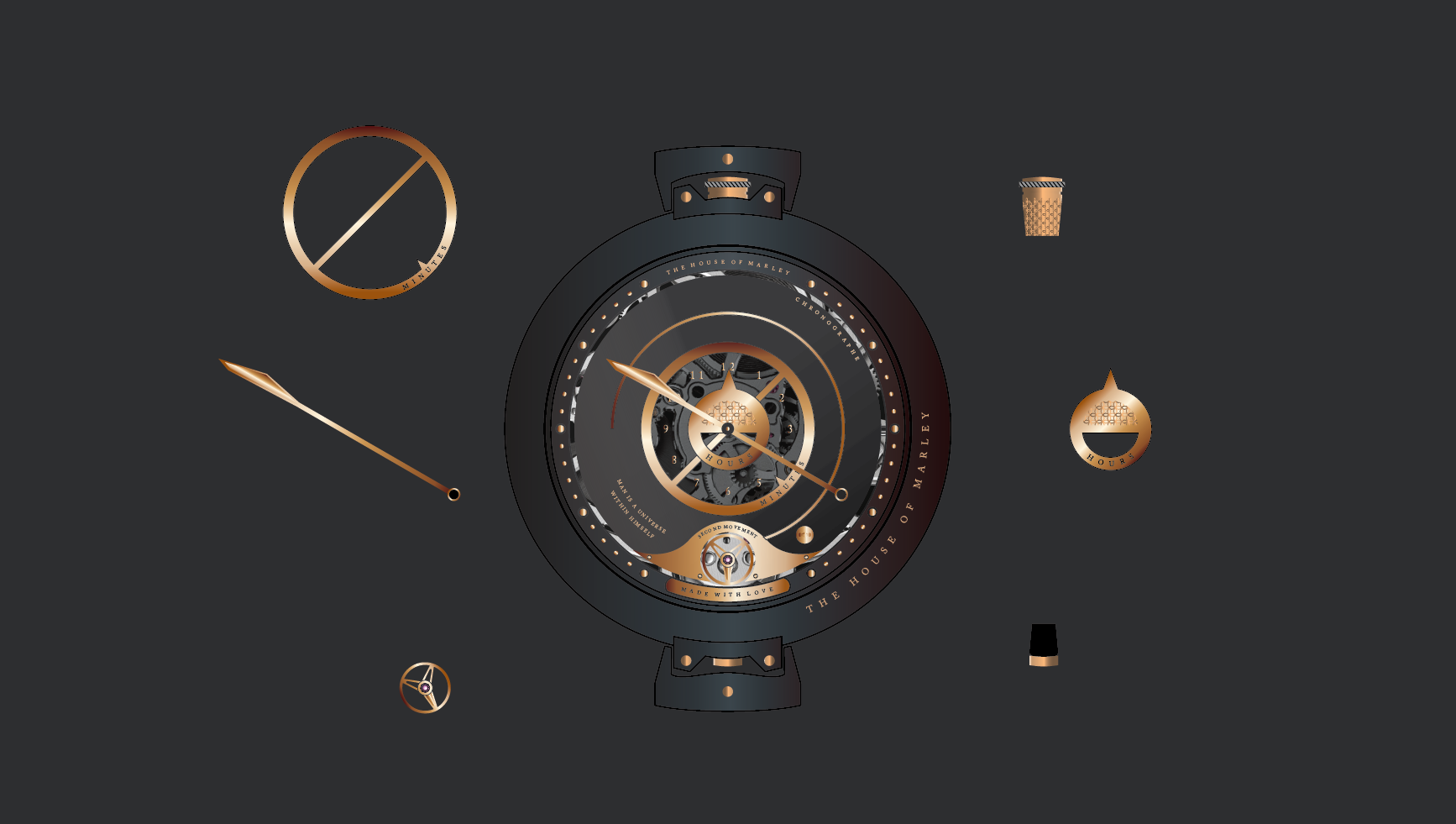 House of Marley Golden Disk timepiece
