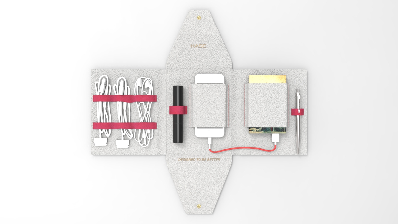 Leather cable management pouch